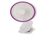 Fan with Clamp Quiet 360 Degree Rotation Rechargeable USB Portable Fan for Desk Bedside White V1294-YM0901-3113250077511