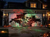 Halloween Garage Door Cover Halloween Decorations Outdoor Hanging Banner Garage - White - Size V1107-1160-1234-WHT3