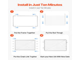 Chain Link Fence Gate, 183 x 122 cm, Adjustable Chain Link Fence Panel, Fit 67-183 cm x 183 cm V952-SWHYM7248INC0PSZBV0