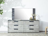 Tallboy with 5 Storage Drawers MDF Combination of Black & Cement Colour V43-DRS-COP