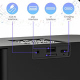 Portable Bluetooth 5.3 Speaker with 2 Wireless Microphones Home Karaoke Speaker Machine Black V1263-JX-6972-1