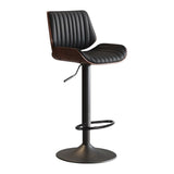 SERENIT European Wooden Modern Bar Stools Bistro Stool with Rotating and Aerodynamic V255-SE-BS5518-BLACK