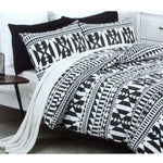 Belmondo Barundi Tribal Easy Care Quilt Cover Set Queen V442-CAP-QUILTCS-BARUNDI-BLACK-QS