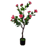 Flowering Natural Pink Artificial Camellia Tree 100cm V77-1157903