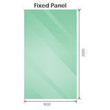 90x90cm Corner Frameless Shower Screen with Black Wall Channel and Floor F-Bracket and SS Hinges, V63-870871