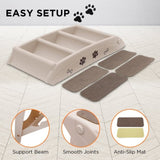 Furtastic Foldable Pet Stairs In White - 50cm Dog Ladder Cat Ramp PTS-EJE-433-WH