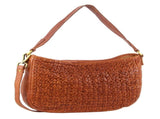 Pierre Cardin Woven Leather Ladies Crossbody Messenger Bag Travel - Cognac V563-PC-3306-COGNAC
