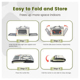 Gray Green Lightweight Foldable Pet Carrier with Straps V888-ELOSUNG34038