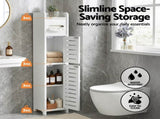 Artiss 2x Bathroom Storage Cabinet 3-Tier Toilet Paper Holder Organizer White FURNI-S-DIY-LVD02-WHX2
