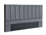 Artiss Bed Head Headboard King Velvet - VELA Grey BFRAME-F-SALA-GY-K