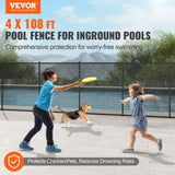 VEVOR Pool Fence 4 x 108 FT Removable Pool Fences for Inground Pools Outdoor V952-DXYCWL4108FTYMRZ5V0