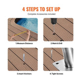 Pool Handrail 2 PCS 30x30in Stainless Steel with Base Plate for Spas V952-BXGYCFSDDB30FQ827V0