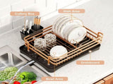Aluminum Dish Drainer with Removable Tray Champagne Gold, 43 x 31.5 x 11 cm V1189-WXF-521-0016