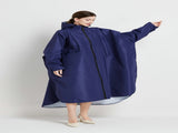 Dark blue Stylish Waterproof Raincoat Poncho - Long, Packable for Outdoor Travel & Hiking V888-ELOSUNG26496