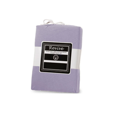 Revive 100% Cotton Jersey Combo Set Lilac King V442-ATX-FITTEDSS-COTTONJERSEY-LILAC-KI