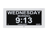 Artiss 10" Digital Day Clock Alarm Calendar Dementia Date Week Desk Clocks White DDC-10INCH-WH
