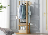 Versatile Strong Bamboo Clothes Hanger Rod Stand Scarf Hat Holder Storage Shelf V767-JJ-ZY212-V1