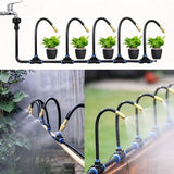 30M DIY Misting Irrigation Kit, Adjustable Brass Universal Mist Nozzle, Flexible Gooseneck Sprinkler V1188-MS-924-012