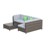 Milano Outdoor 5 PC Rattan Sofa Set Colour Oatmeal Seat & Black Coating ABM-10001720