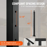 Cable Railing Post Level Deck Stair Post 42 x 1.97 x 1.97" Cable Handrail Post Stainless Steel V952-LGZHYK106.7555CQAV0