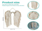 Angel Wing Hanging White Bohemian Cotton Angel Wings with Long Tassels Woven V1369-AZ3-W-11955
