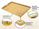 Portable Bamboo Serving Tray with Handles, Ideal for Breakfast in Bed, Dinner Service, and Living V1370-AZ4-17211