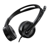 RAPOO H100 Wired Stereo Headsets - HD Voice Rotary Microphone Volume Adjustment 3.5mm V177-L-SP-H100-BLACK
