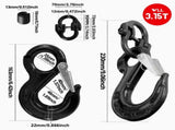 2SET 3.15T Sling Hook Heavy Duty Hammerlock/Slip Hook Kit With Swivel Winch & Safety Latch-Black V1181-SH-315T-BK