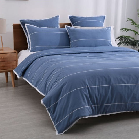 Jason Calista Indigo Quilt Cover Set King V442-WAM-QUILTCS-CALISTA-INDIGO-KI