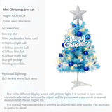 45cm Blue Mini Christmas Tree Set Includes Star Topper, Letter Sign, Ornament Balls & Snowflake V1232-LSSDS-001