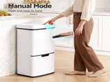 Devanti 72L Sensor Bin Rubbish Bins 4-in-1 Compartment Stainless Steel Trash Can White SB-E-3C-72L-WH