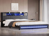 Levede King Bed Frame with Storage Headboard RGB LED BF1067-K