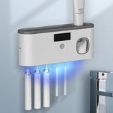 Gray No-Drill UV Toothbrush Holder V1221-XM-YSXDQ-02