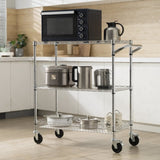 VEVOR Kitchen Utility Cart, 3 Tiers, Wire Rolling Cart, Steel Service Cart on Wheels, Metal Storage V952-WGCFTCCB350X1RH9BV0