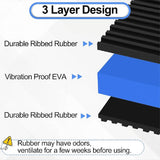 4Pcs Anti Vibration Pads 4x4x7/8Inch Sound Ribbed Rubber Mats with EVA Center, Vibration V1370-AZ4-10076