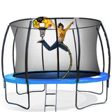 Kahuna Pro 12 ft Trampoline with Mat, Reversible Pad, Basketball Set TRA-KEM-12-OB-BB