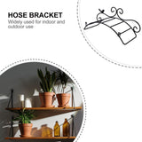 Black Garden Hose Holder Wall Mount Rack Made from Premium Iron for Indoor and Outdoor Hose Storage V1366-AZ2-W-19374