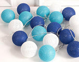 1 Set of 20 LED Blue 5cm Cotton Ball Battery Powered String Lights Christmas Gift Home Wedding Party V382-BLUEBALLBATT20