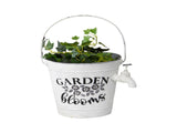 Country Garden Bucket Planter w Decorative Tap 27cm V637-11027BKT