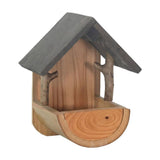 Wooden Bird Feeder Wall Mounted Creative Outdoor Ornament Large Capacity Weather Resistant Natural V1366-AZ2-W-16073