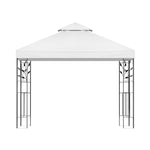 Instahut Gazebo 3x3m Marquee Outdoor Wedding Party Event Tent Home Iron Art Shade White GAZEBO-IR-LE-HF-3X3-WH-AB