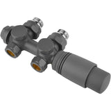 Kit Multibloc for Radiateur Raccordement Central Faucet Vannes Thermostatiques Anthracite, 50mm V1237-MS-626-284