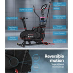 Everfit Exercise Bike 6 in 1 Elliptical Cross Trainer Home Gym Indoor Cardio EB-F-ELLI-01-6IN-BK