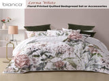 Bianca Lorna White Floral Printed Quilted Bedspread Set King V442-BCA-BEDSPREAD-LORNA-WHITE-KI