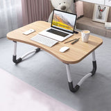 SOGA Walnut Portable Bed Table Adjustable Foldable Bed Sofa Study Table Laptop Mini Desk with BEDTABLEG42