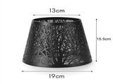 Small Lamp Shade Clip on Bulb, Metal Lampshade with Pattern of Trees for Table Chandelier Wall Lamp V1192-AZ-W-22846
