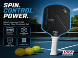 Pickleball Paddles Set of 2, USAP Approved T700 Carbon Fiber Pickleball Rackets with 4 Balls & Carry V1197-TY-081901
