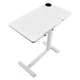 Overbed Table, Mobile Bed Side Table with Flip Desktop and 4 Hidden Wheels, Height & Angle V952-CSZGXDZZCSFZ3O0N9001V0