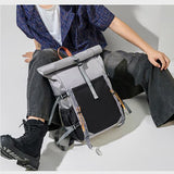 Nylon Waterproof Roll-Top Backpack, 22L-28L Expandable, Air-Cushion Strap System, Polyester Lining V1232-XXDS-SJB-002