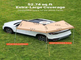 270 Degree Awning, 4.9 Driver Side Vehicle Awning, Waterproof UV50 Car Side Awnings with Carry V952-QCCP12759FTSTOWKB001V0